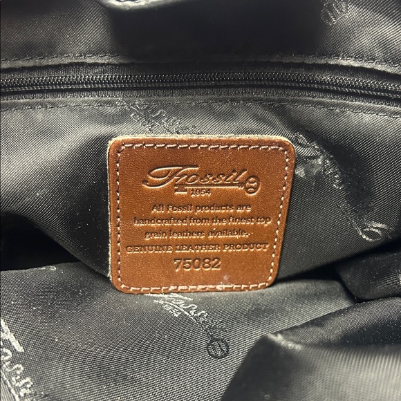 Fossil Black and Brown Leather Tote - Picture 8 of 10